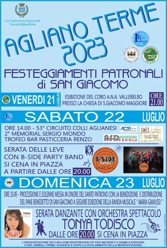 Agliano Terme | Festeggiamenti patronali di San Giacomo (ed. 2023)